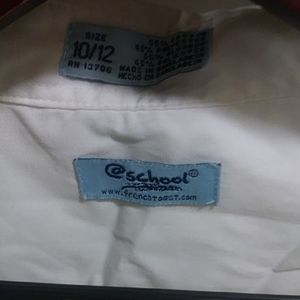 White short sleeve button down shirt